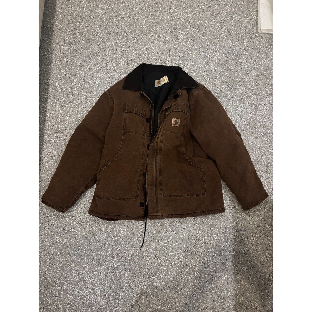 Vintage Carhartt C26 DKB Dark Brown Men 2XL Arctic Quilt-Lined Coat Jacket 90s